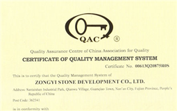 Certificate of Quality Management System 